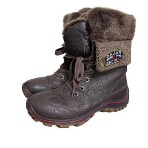 Pajar Alice Women Brown Leather Snow Boots Faux Fur Winter EU 38 / US 7-7.5